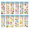 12 Sheets/Pack Kids Stickers 3D Puffy Bulk Cartoon Zoo Animal / Fruits Various Scrapbooking Stickers for Girl Boy Birthday Gift 1
