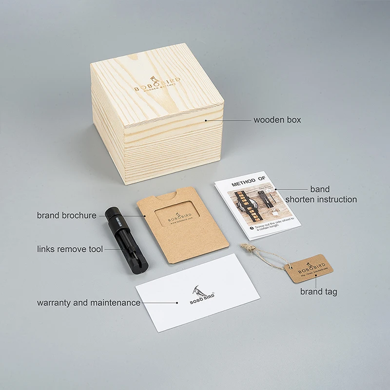 Customized BOBOBIRD Wood Watch Engrave Your Personalized Logo On The Back Cover relogio masculino Gift With Wooden Box L-S18-1 6