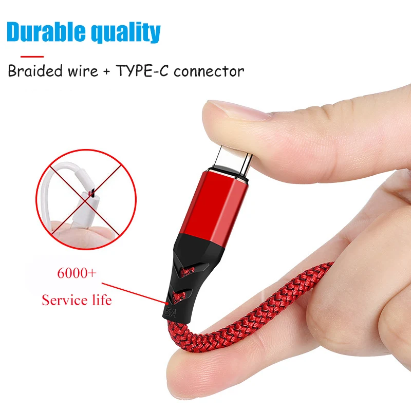 5A супер быстрый USB C кабель для huawei P30 P20 Lite Xiaomi Mi 9 Quick Charge 3,0 usb type C зарядный кабель для samsung A50 S10 S9