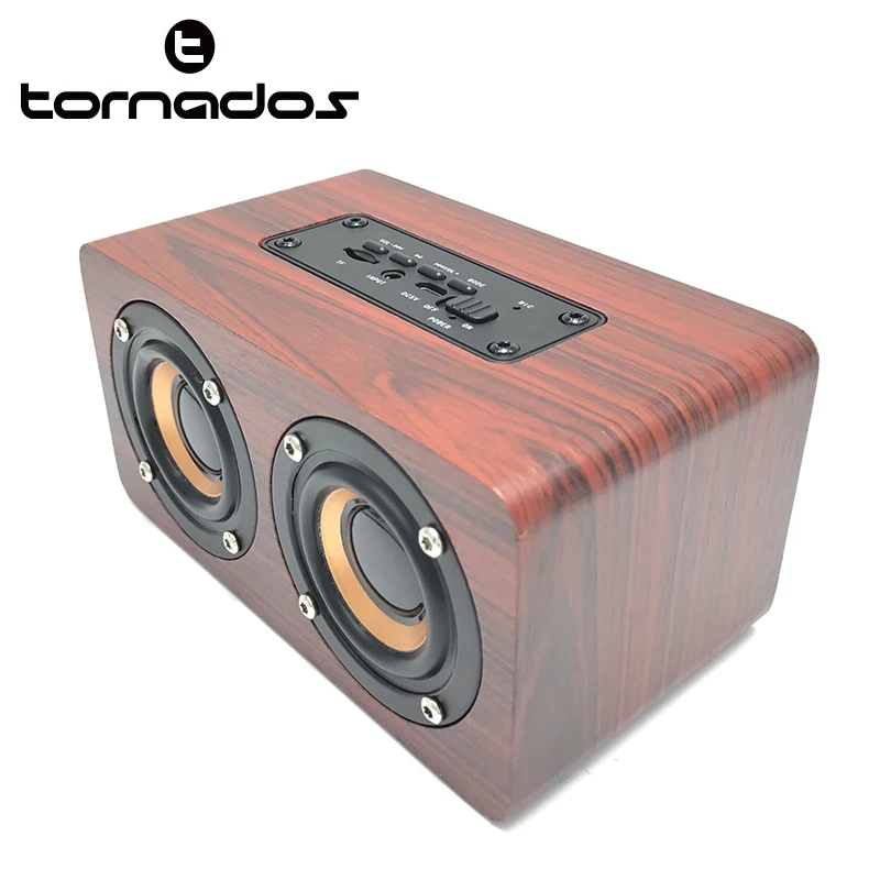 Коричневый Деревянный беспроводной Bluetooth динамик Портативный hifi шок бас Altavoz TF caixa де сом Саундбар для iPhone Sumsung Xiaomi - Цвет: Коричневый