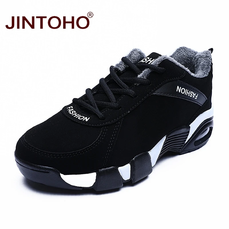 white JINTOHO зимняя мужская спортивная обувь для бега теплые зимние кроссовки для мужчин зимняя спортивная обувь мужские кроссовки спортивные мужские кроссовки - Цвет: white