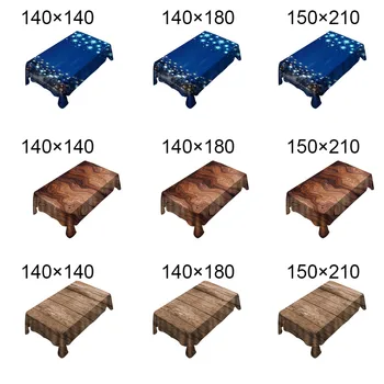 

Retro Tablecloth Bionic Wood Grain Polyester Tablecloth Rectangular Table Cover Wallpaper Background Cloth Kitchen Wedding Decor
