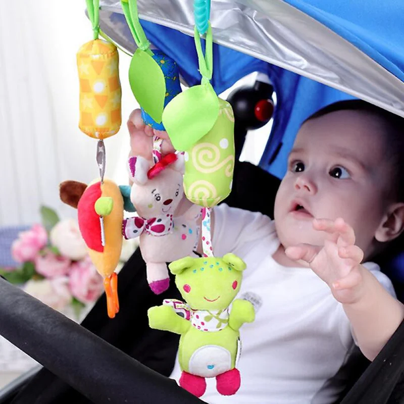 

Infant Baby Cotton Rattle hand Bell Toy Animals Plush Development Gifts Toys Mobile Baby Bed Chimes Rattles Bell