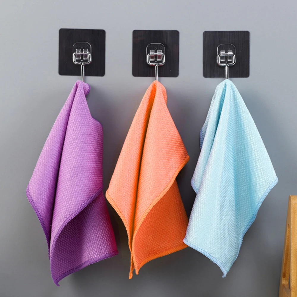 Glass Cleaning Cloth Dishcloth For Windows Kitchen Mirrors Microfiber Absorb Water Fish Scale Rag Lint Free Traceless Thickened Cleaning Cloths Aliexpress