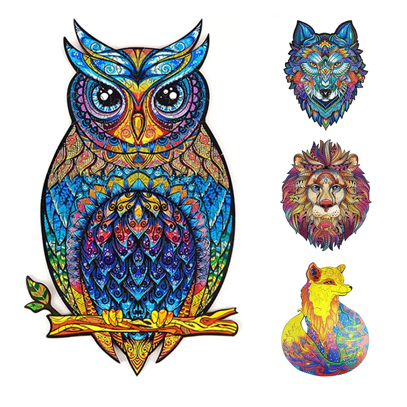 5000 Pieces Wooden Jigsaw Puzzles-owl-for Adults Kids Landscape Puzzles Educational Games Toys for Children Animation Pairing Puzzles Gift