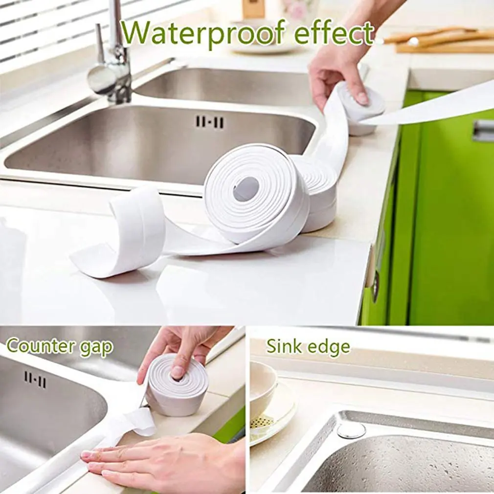 Kitchen Mildew Waterproof Tape Corner Line Sealing Strip Sealant Tape For Bathroom Kitchen Toilet Wall Corner