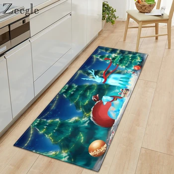 

Zeegle Christmas Carpet Kitchen Rug Soft Kids Room Carpet Absorbent Bathroom Carpet Shower Floor Rug Long Rectangle Hallway Rug