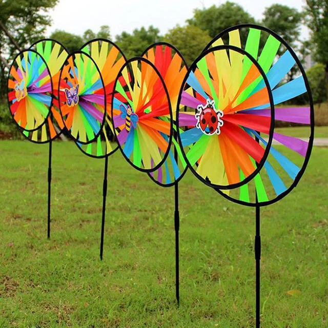 Colorful Polyester Wheel Windmill for Children Outdoor Activities and Garden Decoration Kids Windmill Toy 1