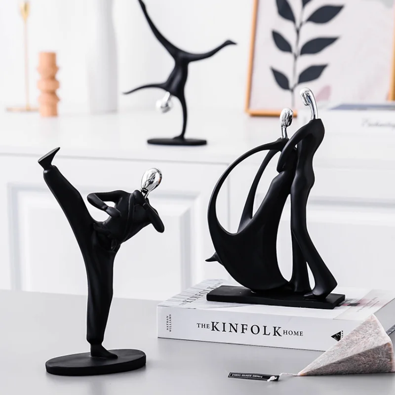 Modern Abstract Craft Resin Bicycle St Statue Bicycle Rider Statue Bike Racer Rider Figurine Office Home Living Room Decor