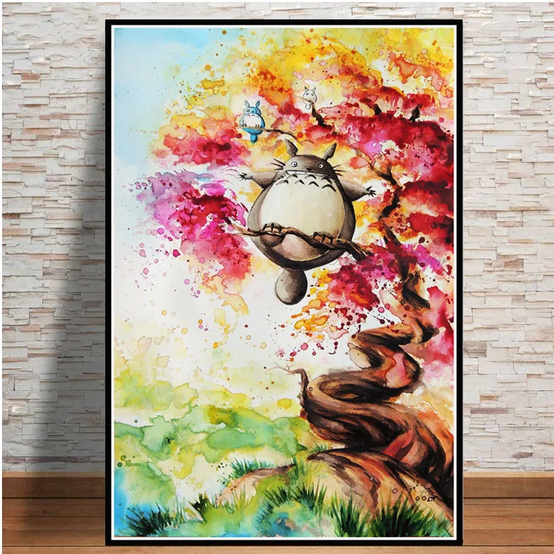 Picture Poster Studio Ghibli Pays Tribute To Pictures Of Japanese Moving Cartoon Painting Art Canvas Wall For Home Decor Painting Calligraphy Aliexpress