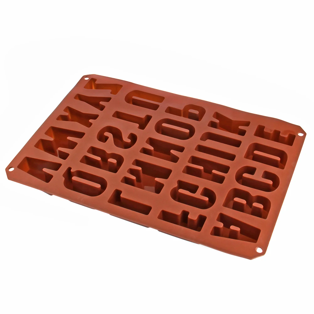New 1Pc Large Molds Numbers Letters Silicone Mold 3D Fondant Mold Cakes Decorating Tools DIY Kitchen Bakeware - Цвет: Шоколад