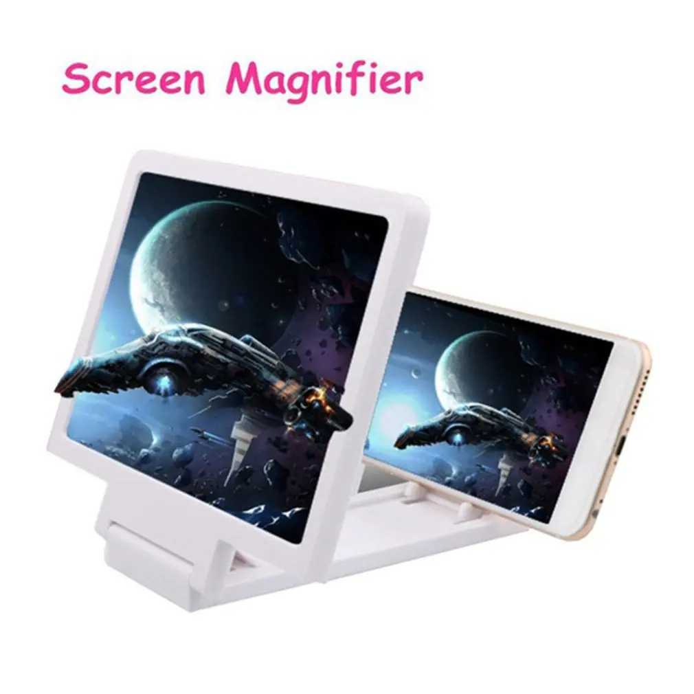 

3D Phone Screen Magnifier Stereoscopic Amplifying Desktop Foldable Leather Bracket Mobile Phone Holder Tablet Holder droshipping