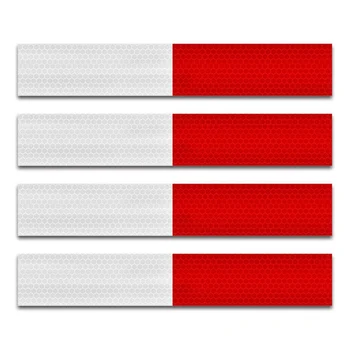 

5Pcs/Lot Car Reflective Stickers Warning Strip Reflective Truck Auto Night Driving Safety Secure Red White Sticker 5*30cm