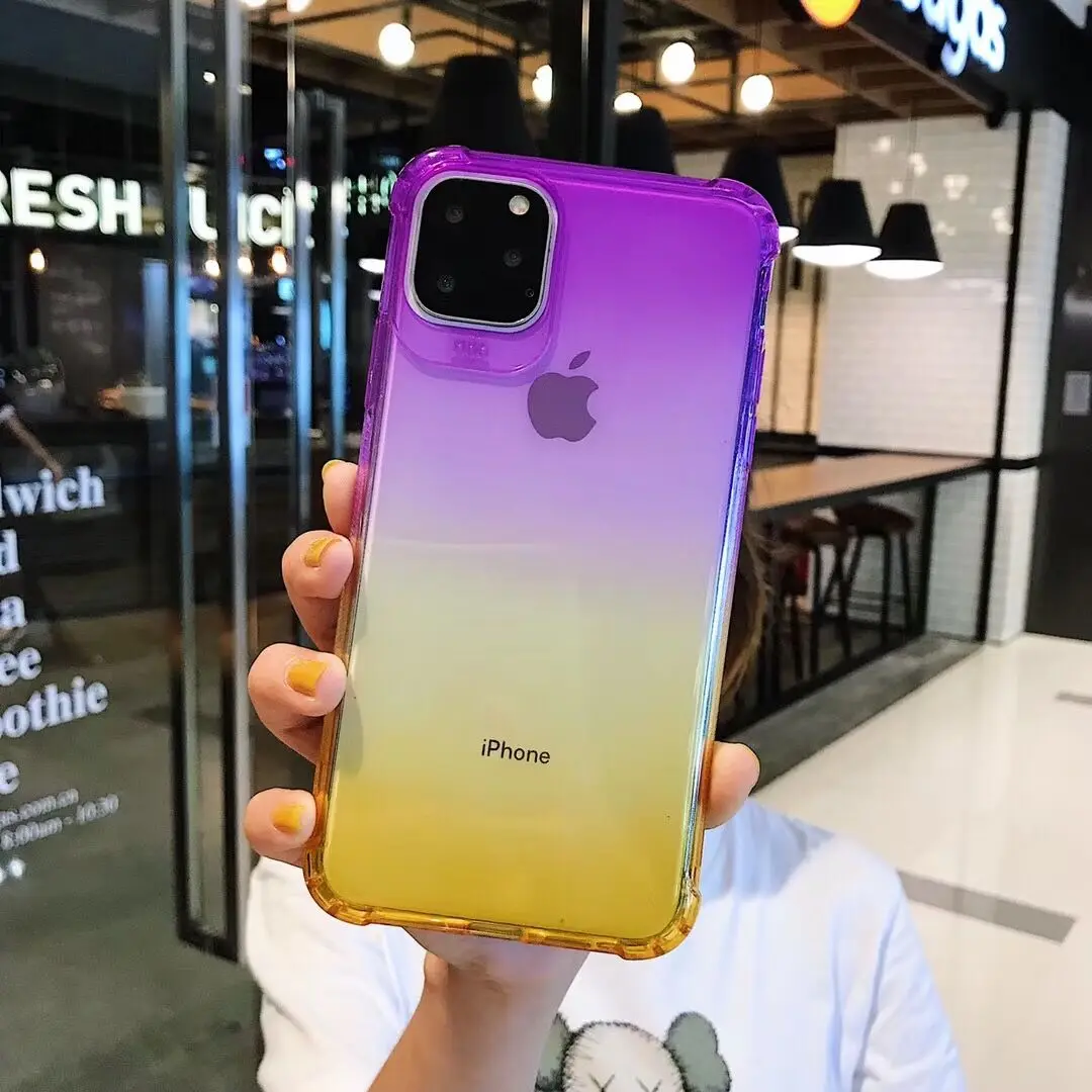 Чехол с радужным градиентом для iPhone 11 pro Max, чехол для iPhone XS MAX XR X 6 6s 7 8 Plus, Ударопрочный Мягкий чехол из ТПУ