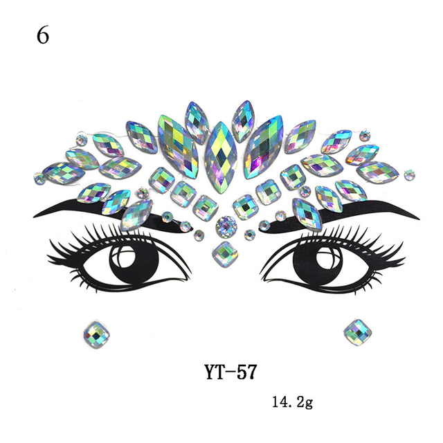 Crystal Tattoo Sticker Drill Stickers Eyes Sticker Party Face Stickers Face Decoration Diamond Masquerade Temporary Tattoo