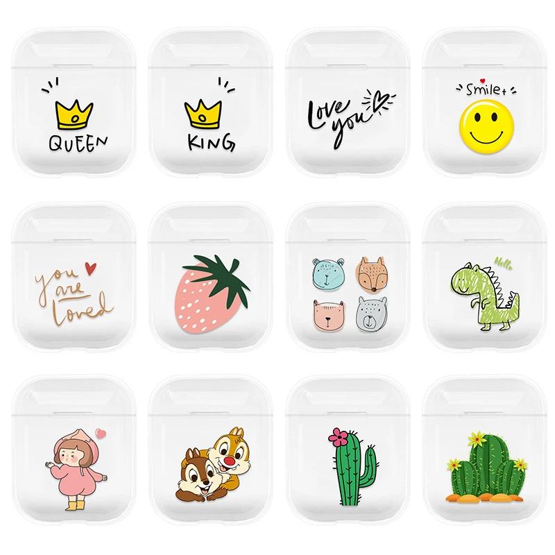 

Cartoon Transparent Hard Case For Apple AirPods Case Wireless Bluetooth Earphone Protective For Airpod 2 case cover Charging Box