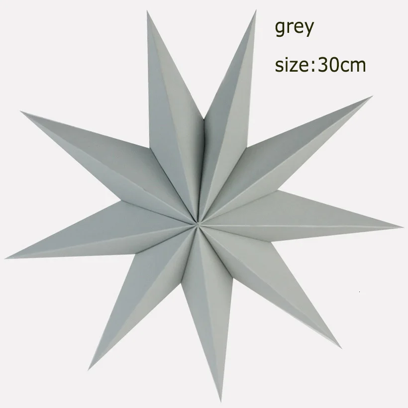9 angles 30cm grey 1 шт. 60 см Большой DIY семь углов бумажные звезды рождественские украшения для дома висящий Рождественский фонарь оконный камин декор комнаты - Цвет: 9 angles 30cm grey