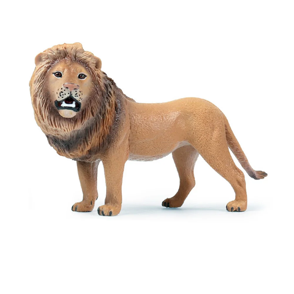 Моделирование льва диких животных модель пластиковый настольный орнамент домашний декор Детская игрушка