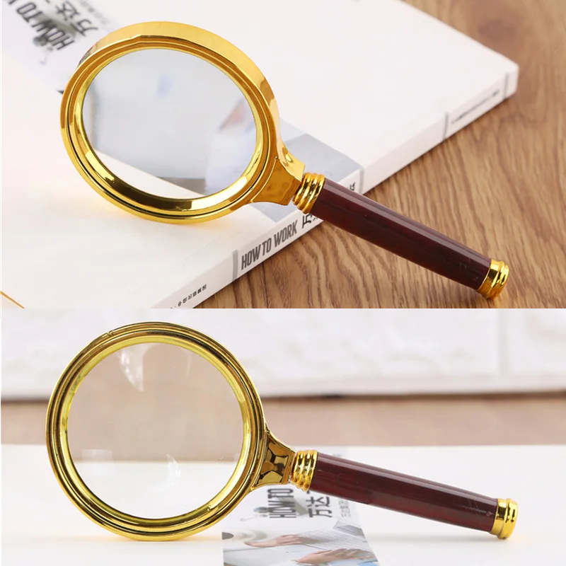 

10X Handheld Magnifier Reading Map Newspaper Magnifying Glass Jewelry Eye Loupe 60mm 70mm 80mm 90mm Magnifier
