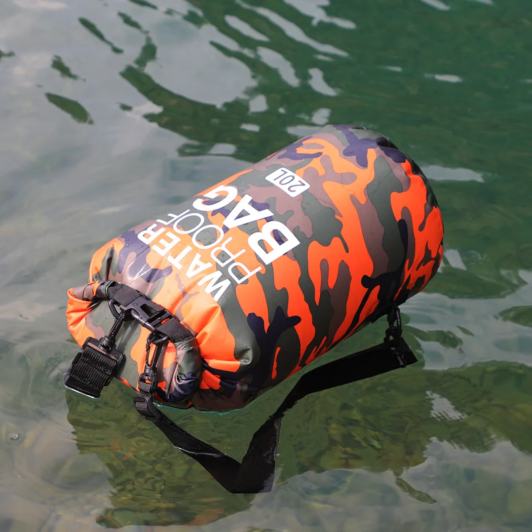 Sac sec étanche de 30l, sac de natation, couleurs de Camouflage, pêche, bateau, kayak, rangement pour Rafting, 2L, 5L, 10L, 15L, XAZ9