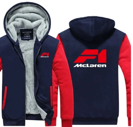 New Winter Fleece Hoodies men Zipper for Mclaren sweatshirt Casual coat male Thicken jackets Tops-01 f