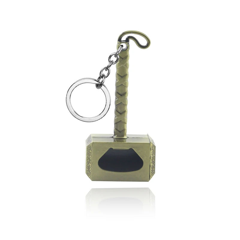 K758-bronze Thor Hammer, брелок с оружием, Мстители, Alliance The Dark World, металлический брелок для бутылок, брелок для ключей, для мужчин и женщин, аксессуары для сумки - Цвет: K758-bronze