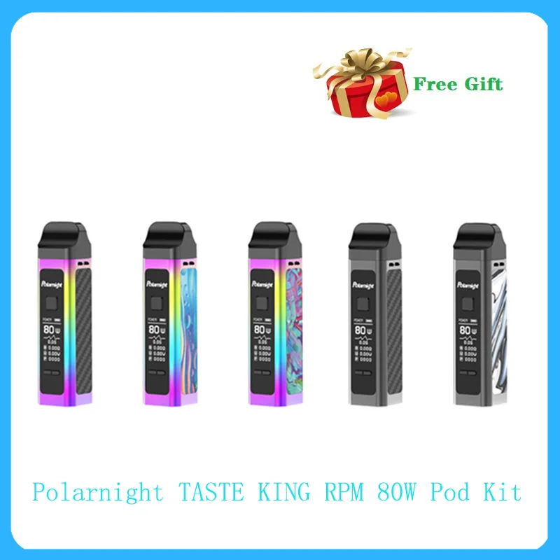 Новое поступление Polarnight TASTE KING RPM 80 Вт Pod Kit 1500 мАч встроенный аккумулятор с 4 0 мл и 3