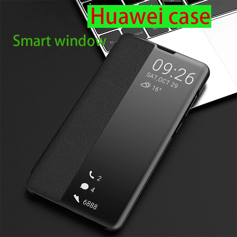 Роскошный флип светодиодный чехол для телефона huawei P30 P20 P10 Pro mate 30 20 10 9 Pro, чехол для мобильного телефона 360, оригинальное смарт-окно для mate 30 Pro