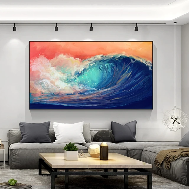 Abstract Seascape Painting Printed on Canvas 3