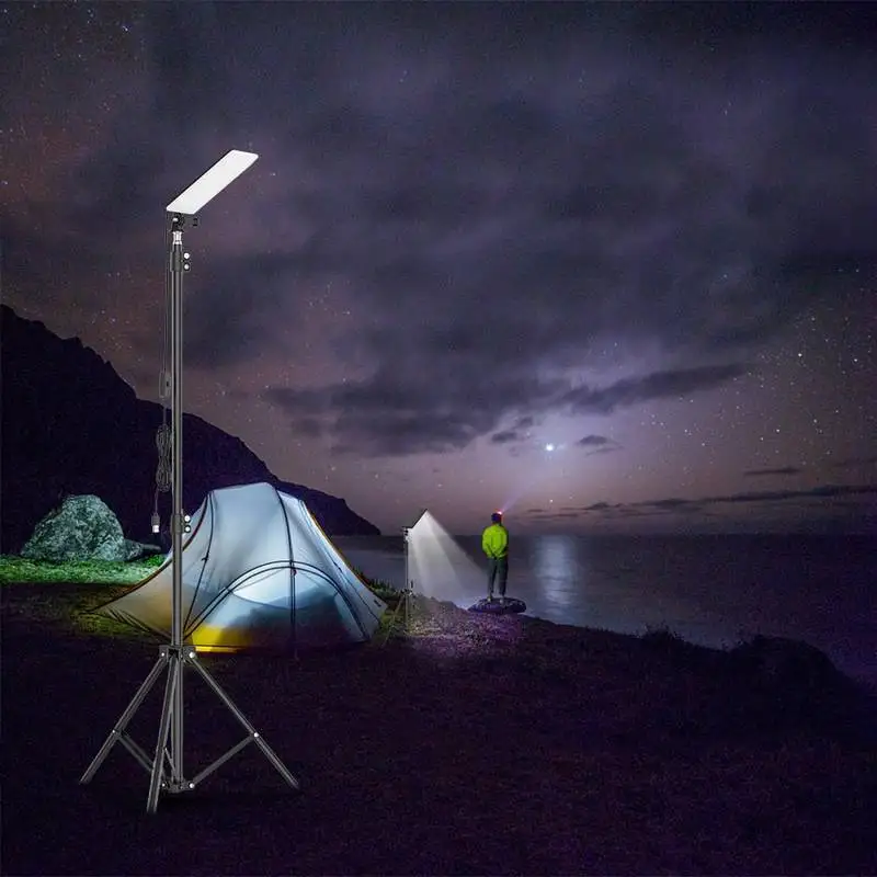 XANES 84*LEDs 1680LM 1.8m Height Adjustable LED Camping Light with Tripod 6500-7000K Brightness Stand Lantern Work Lantern
