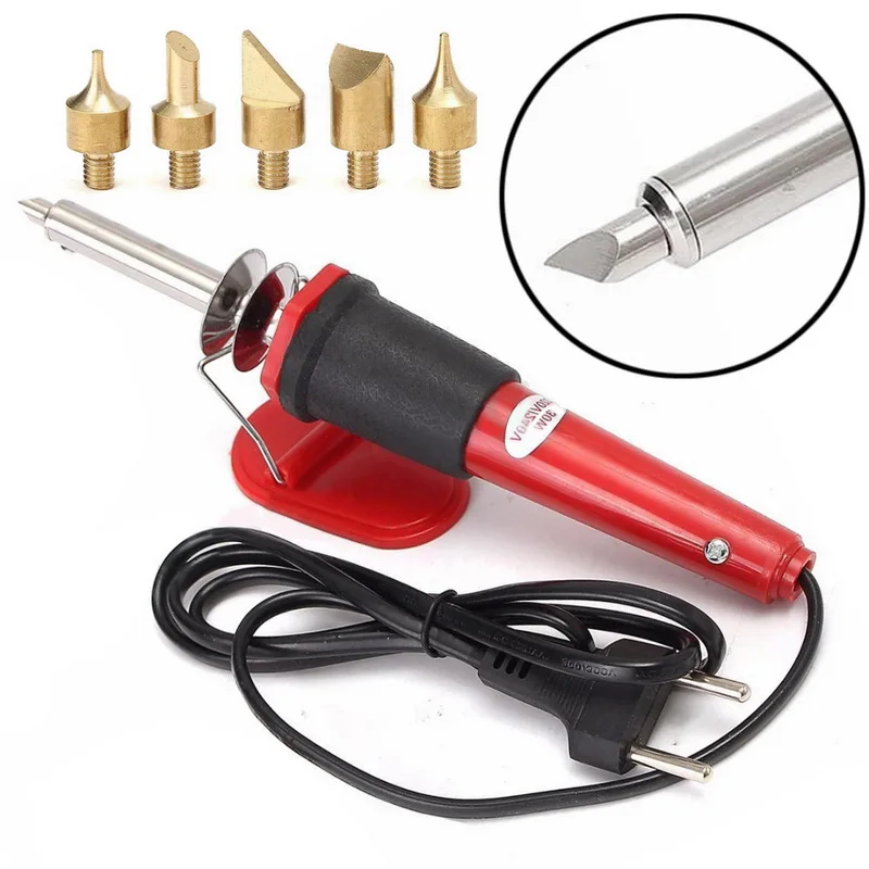 

7 or 26Pcs 30W Electric Soldering Iron 110/220V DIY Wood Carved Soldering Iron Pen EU/US/UK Welding Solder Tools With Solder Tip