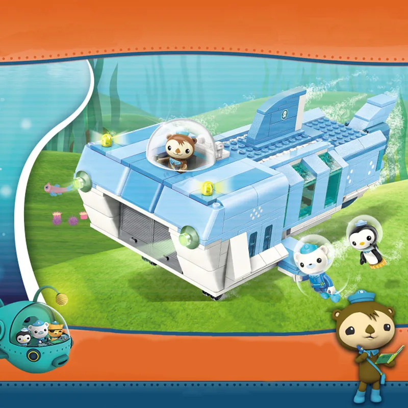 404 шт. 3705 Les Octonauts Осьминог Белая Акула мобильная база кирпичи набор детские игрушки строительные блоки для детей подарок на день рождения
