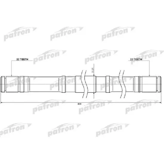 Вал приводной(палка) лев NISSAN: PRIMERA P11,WP11 2.0 09.96-07.02 [Z:22, L:418 mm, D:25 mm] PATRON PDS0450
