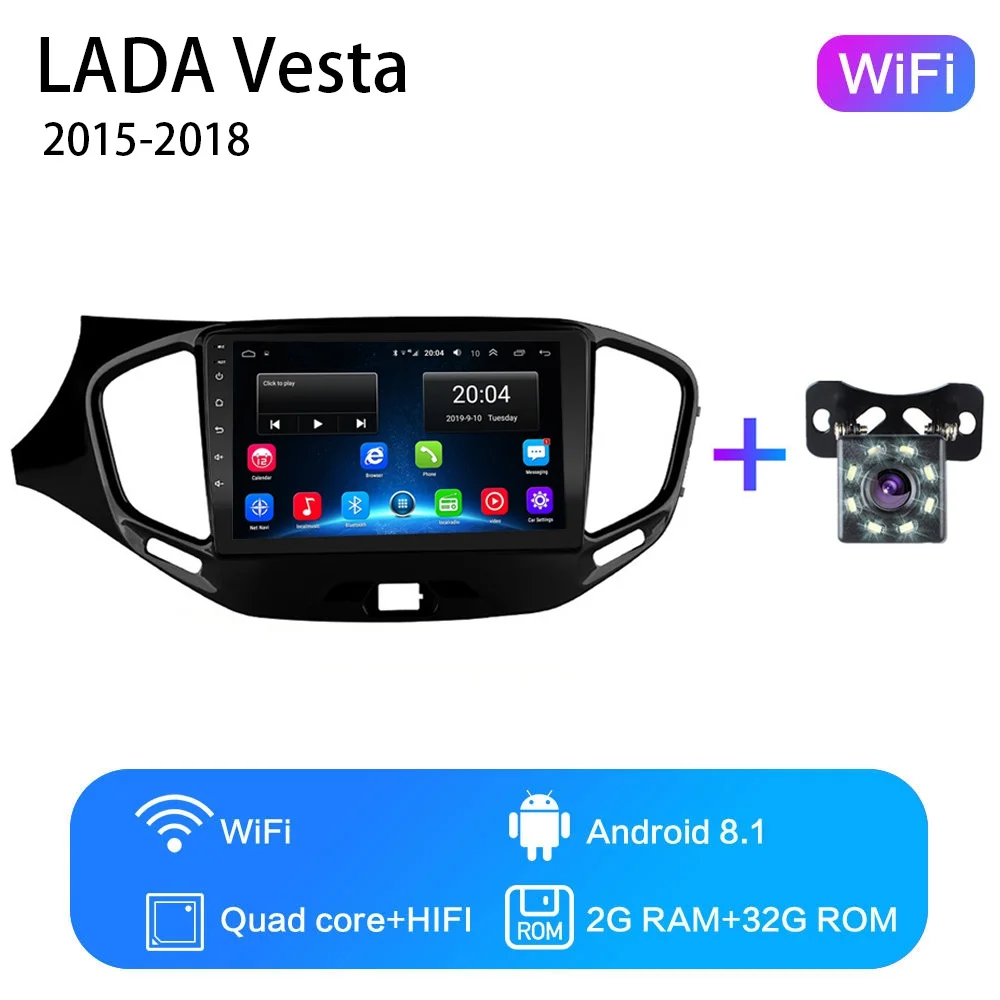 2G+ 3 2G " 2din Android 8,1 автомобильный dvd-плеер для LADA Vesta Cross Sport- автомобильный Радио gps навигация wifi видео плеер - Цвет: WIFI 2G-32G-8LED