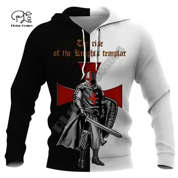 

New men new Knights Templar Print 3d hoodies funny soldier sweatshirt zipper jacket Unisex streetwear Casual Tracksuit pullover