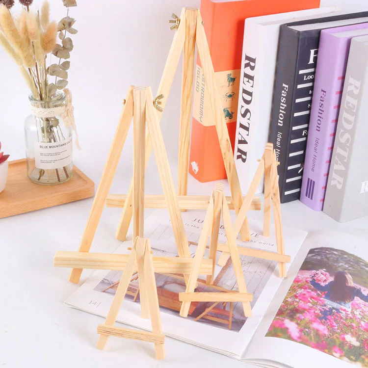 

Direct Selling Korean-style Decoration Mini Solid Wooden Frame Calendar Display Rack Desktop Wood xiao zhan jia Triangular Woode