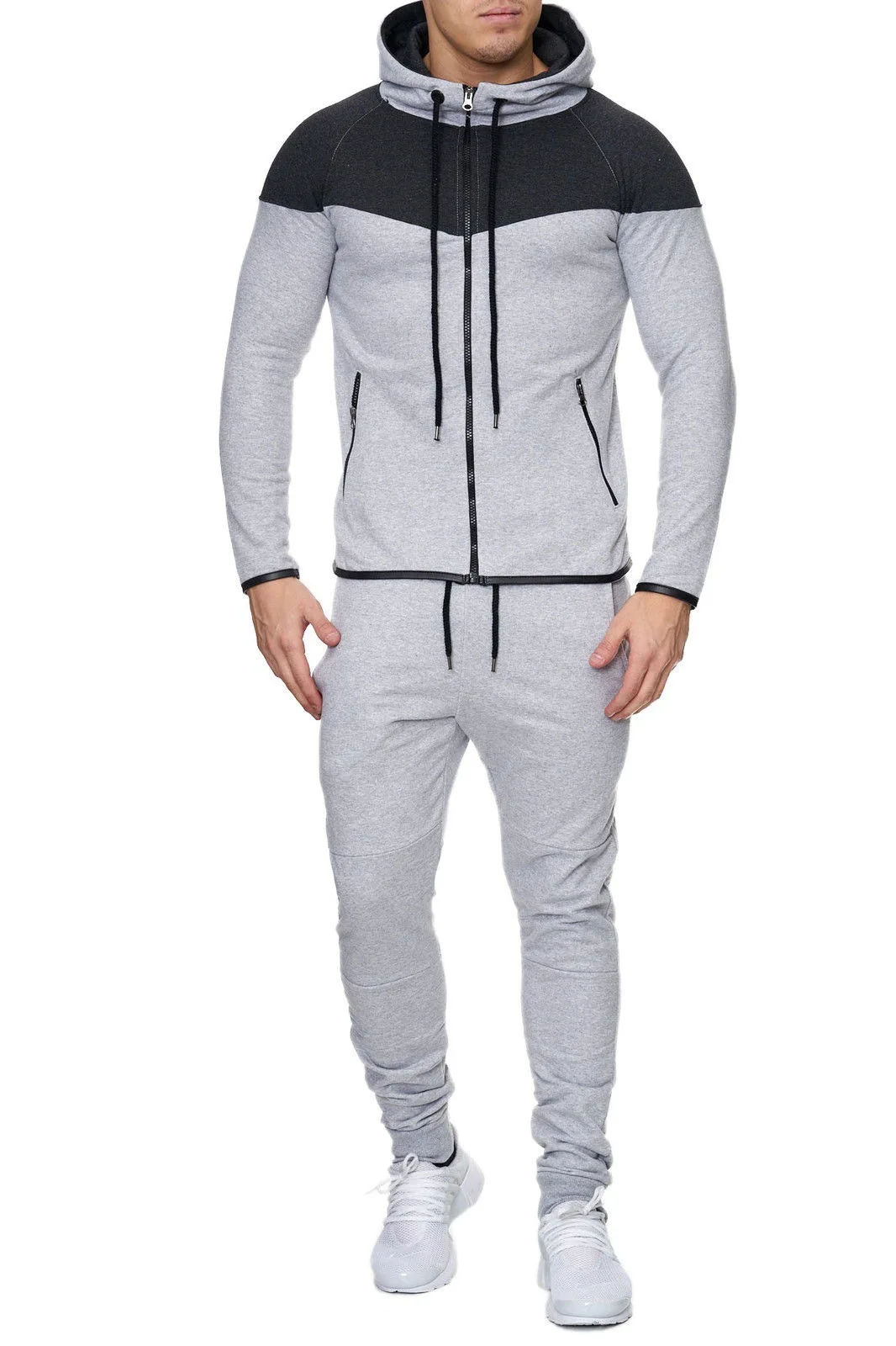 New Pattern Men's Wear Europe and America Man Leisure Time Motion Sweater Leisure Time Trousers Suit Mens Jogger Sets Sweatsuit - Цвет: Синий