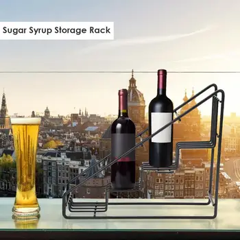 

Stainless Steel Syrup Storage Rack Fruit Dew Display Shelf for Coffee Shop Home Fruit Shelf Iron Syrup Receiving Display Shelf
