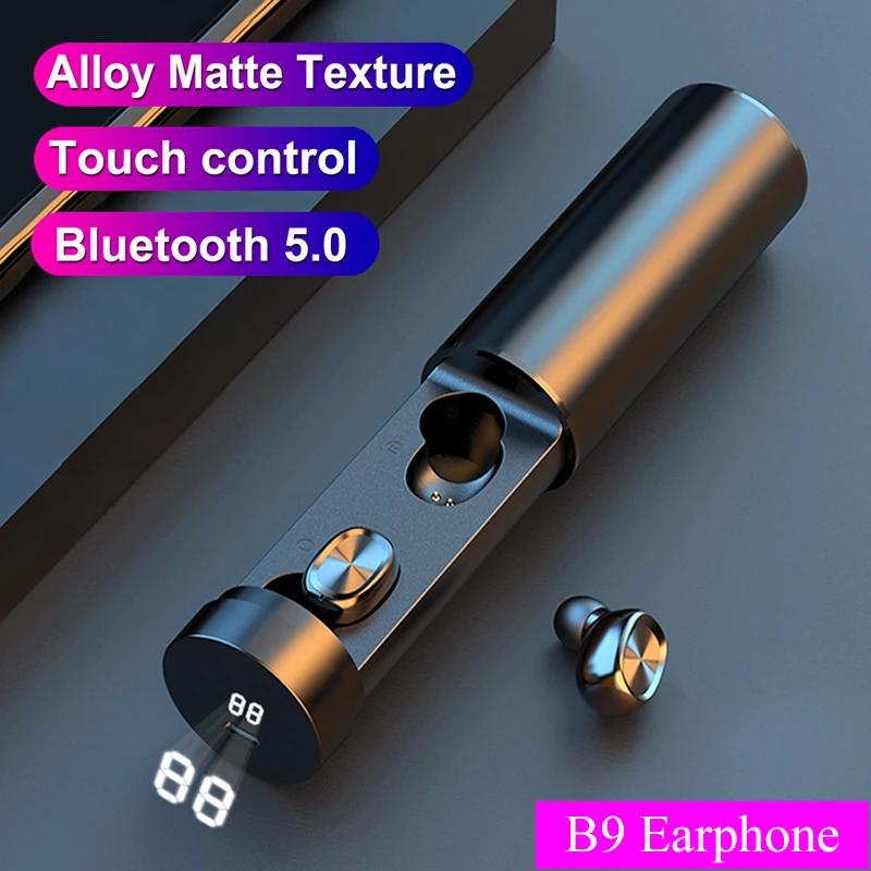 B9 TWS Bluetooth наушники 5 0 беспроводные 8D HIFI спортивные с микрофоном игровая