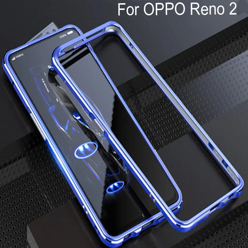 Металлическая рама против падения жесткая задняя крышка из ПК для OPPO RENO 2 чехол