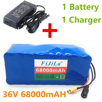 

36V Battery 68ah XT60 10S4P 1000W high power and large capacity 42v18650 lithium battery electric bike 20A BMS + 1 charger