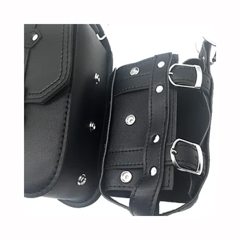 

Black Tool Storage Bag PU Leather Motorcycle Left Right Saddlebag for Harley Sportster for Honda Suzuki Kawasaki Yamaha