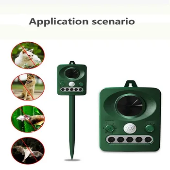 

1Pcs Solar Powered Ultrasonic Repeller Animal Chaser Outdoor Use Garden Repellent Cat Dog Fox Sonic Deterrent Scarer Repellent