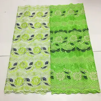 

Bazin Riche Getzner Fabric African Lace Fabric Embroidery Lace Cotton Nigerian Lace Fabrics For Dress 2.5+2.5Yards