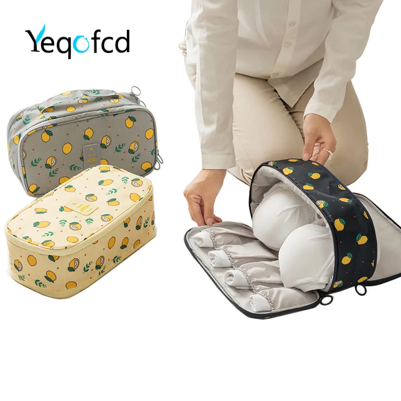 

Yeqofcd Travel Clothes Underwear Bag Portable Bra Organizer Clothing Nylon Bags Zipper Waterproof Makeup Toiletry Bag For Women