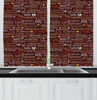 

Modern Brown English Alphabet Retro Home Bedroom Kitchen Living Room Decoration Items Window Curtains for Living Room