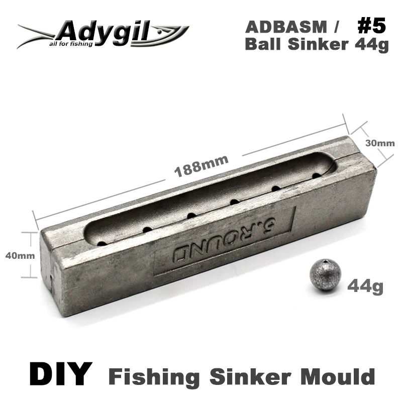 Adygil DIY рыболовный шар грузило прессформы ADBASM/#5 Шариковый грузило 44 г 6 полостей