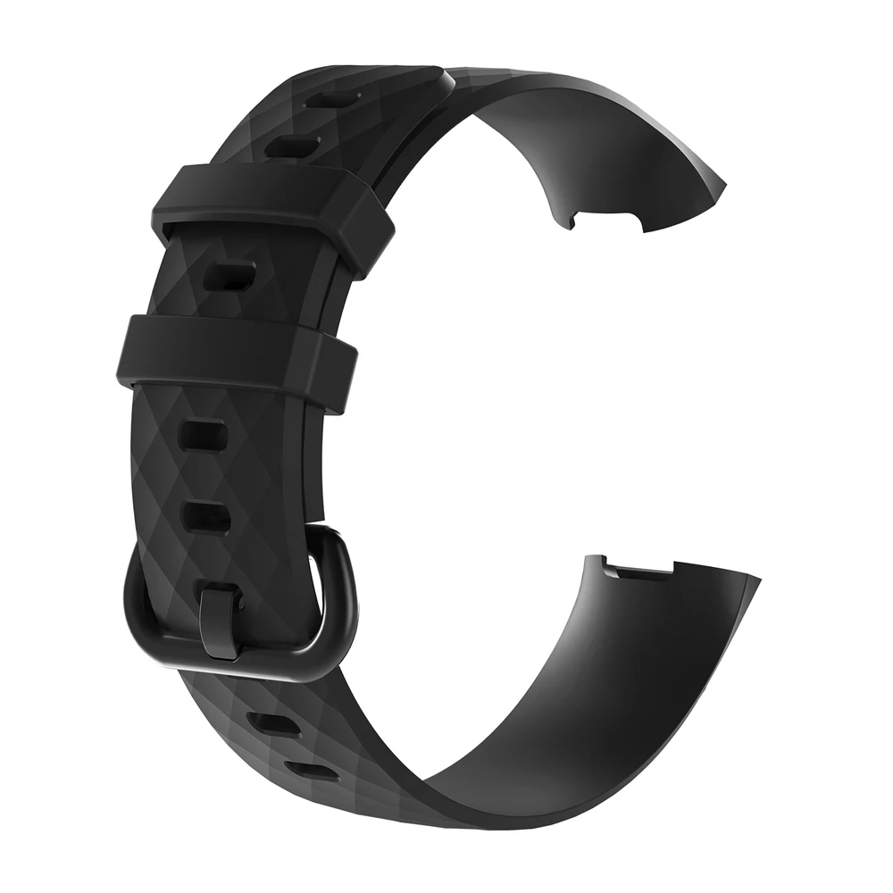 Смарт-часы ремешок для Fitbit заряд 3 спортивных игр на открытом воздухе, мягкий Замена TPU браслет ремешок для смарт-браслет ремень аксессуар - Цвет: Черный