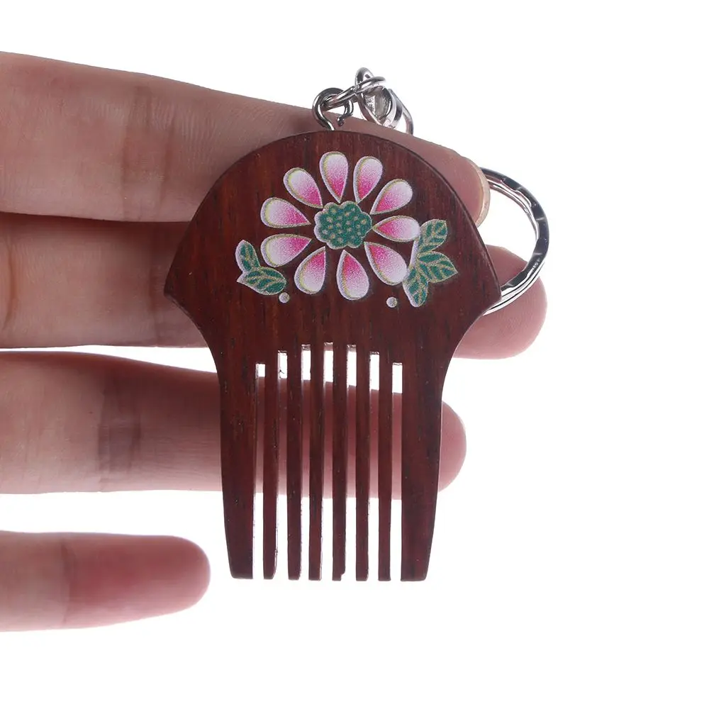 Yanting сандаловое дерево брелок цветок лотоса подвеска в виде гребня брелки Винтаж