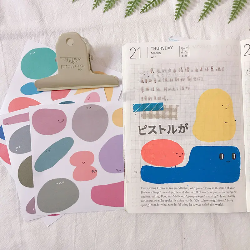 8 шт./компл. ручная работа цветной блок Геометрическая Наклейка Набор для скрапбукинга альбом мусорный планировщик журнал декоративная наклейка s